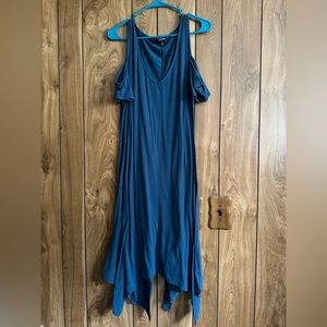 Size 0 Torrid Teal Off Shoulder T-Shirt Dress